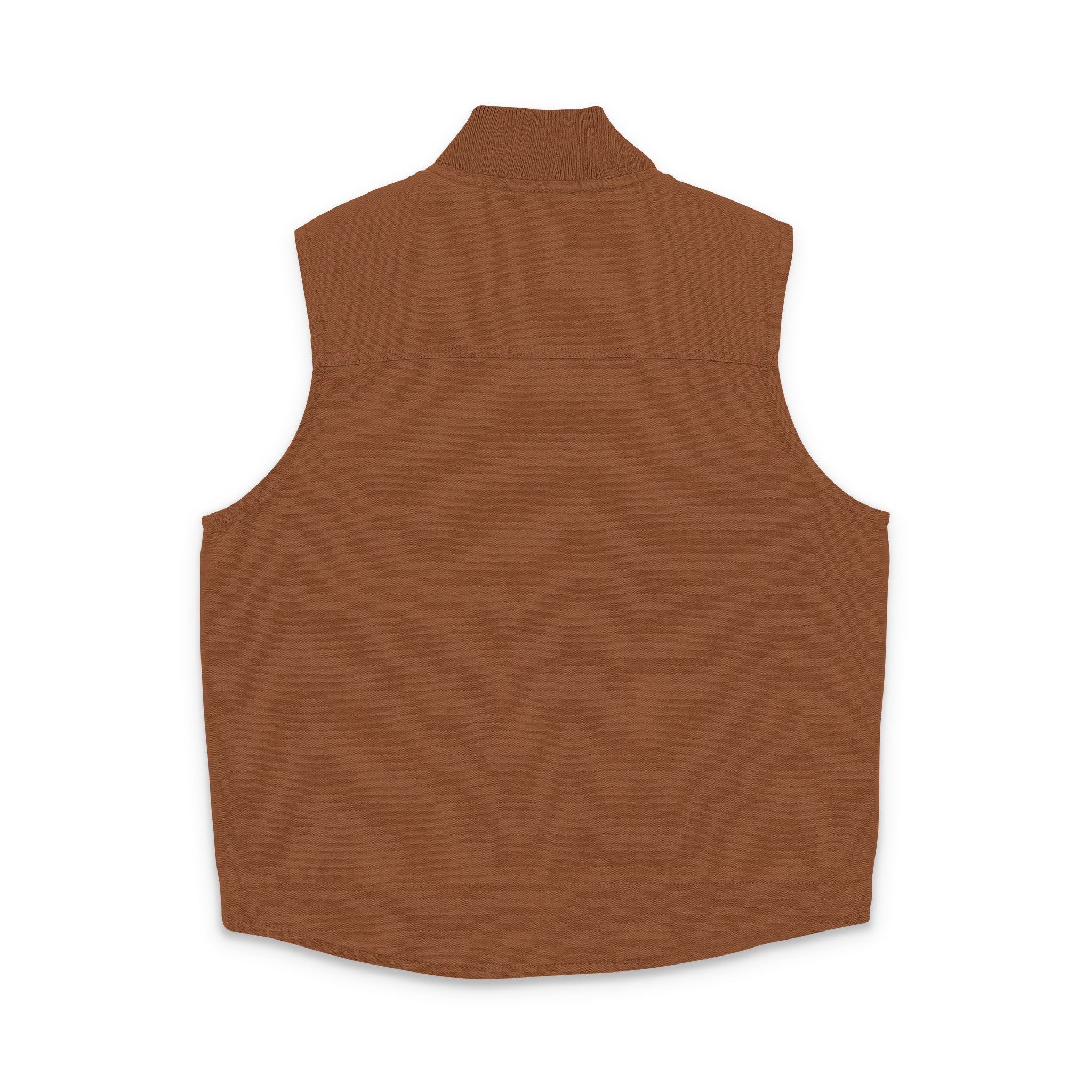 Embroidered Washed Duck Cloth Work Vest — Durable Utility Vest with Small Chest Patch