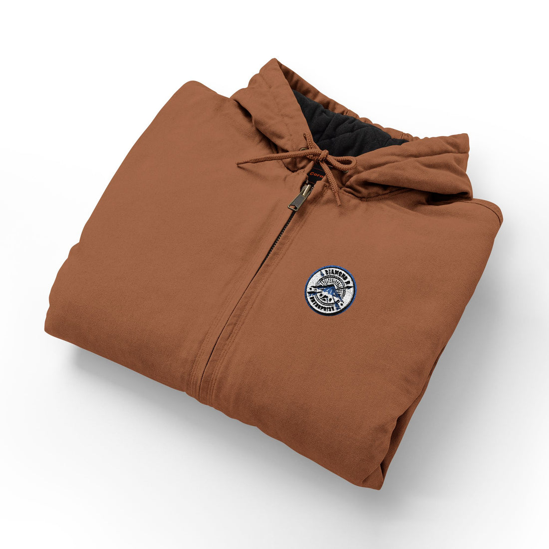 Embroidered Work Jacket — Men's Heavy-Duty Duck Cloth Hooded Jacket