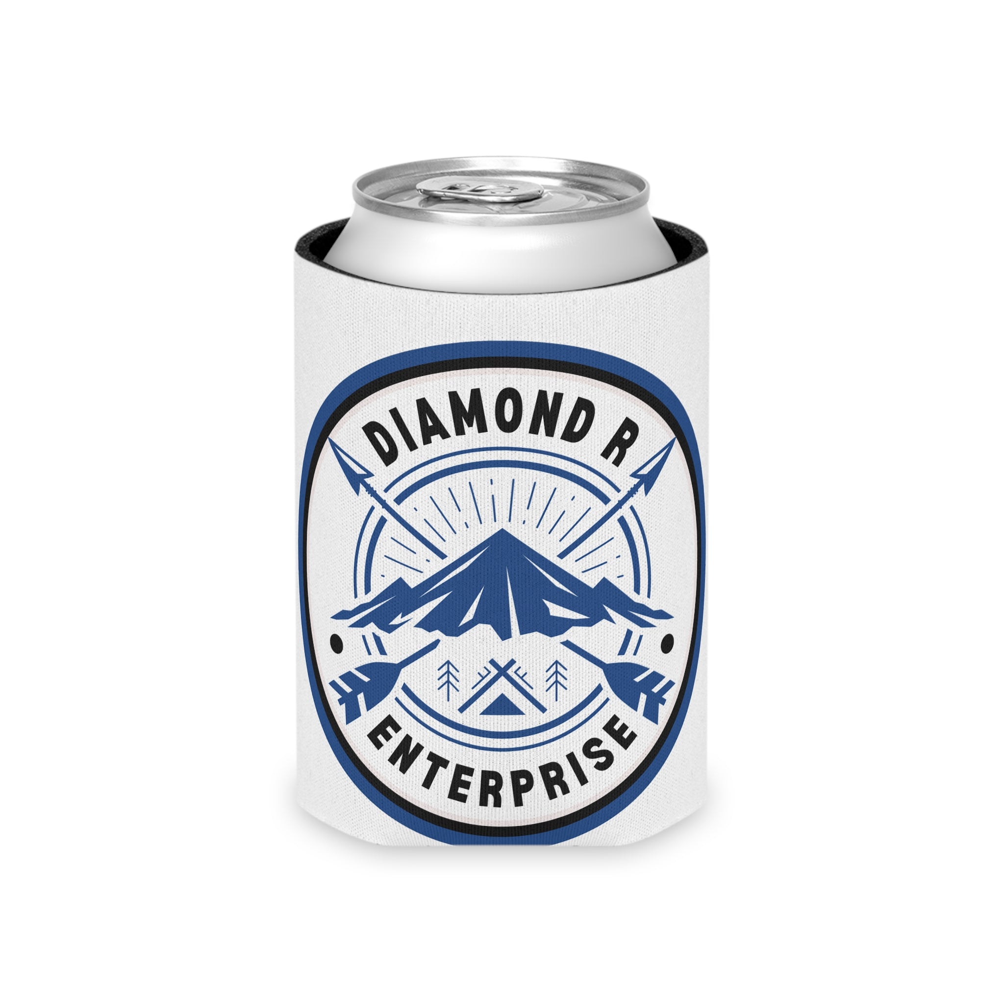 Can Cooler — Diamond R. Enterprise Blue Logo Koozie