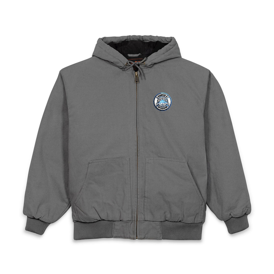 Embroidered Work Jacket — Men's Heavy-Duty Duck Cloth Hooded Jacket