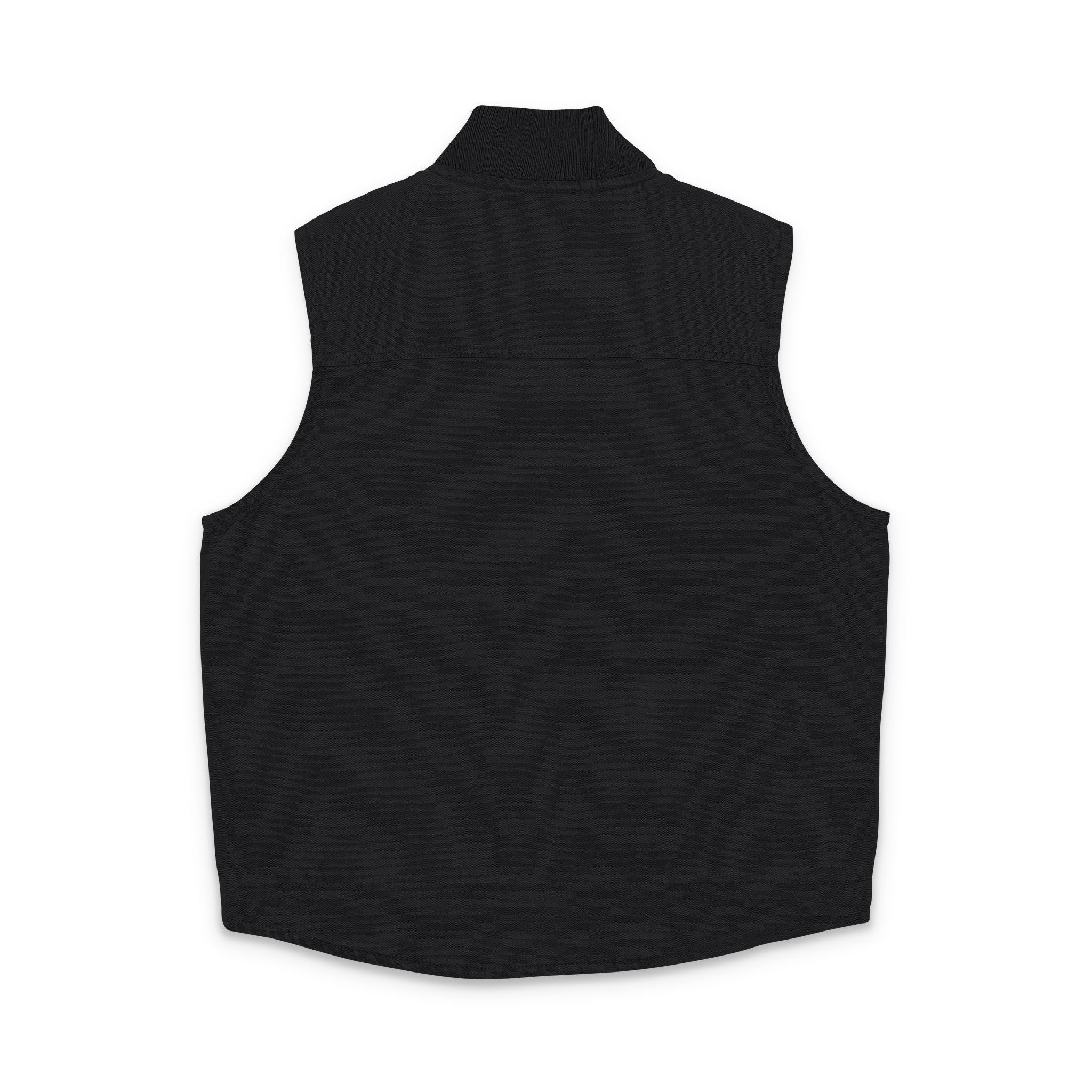 Embroidered Washed Duck Cloth Work Vest — Durable Utility Vest with Small Chest Patch