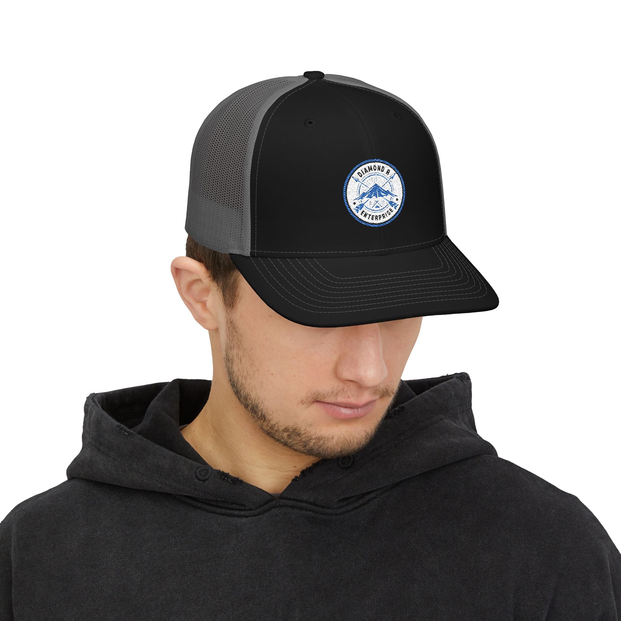 Diamond R Enterprise - Embroidered Trucker Cap — Outdoor Snapback Hat