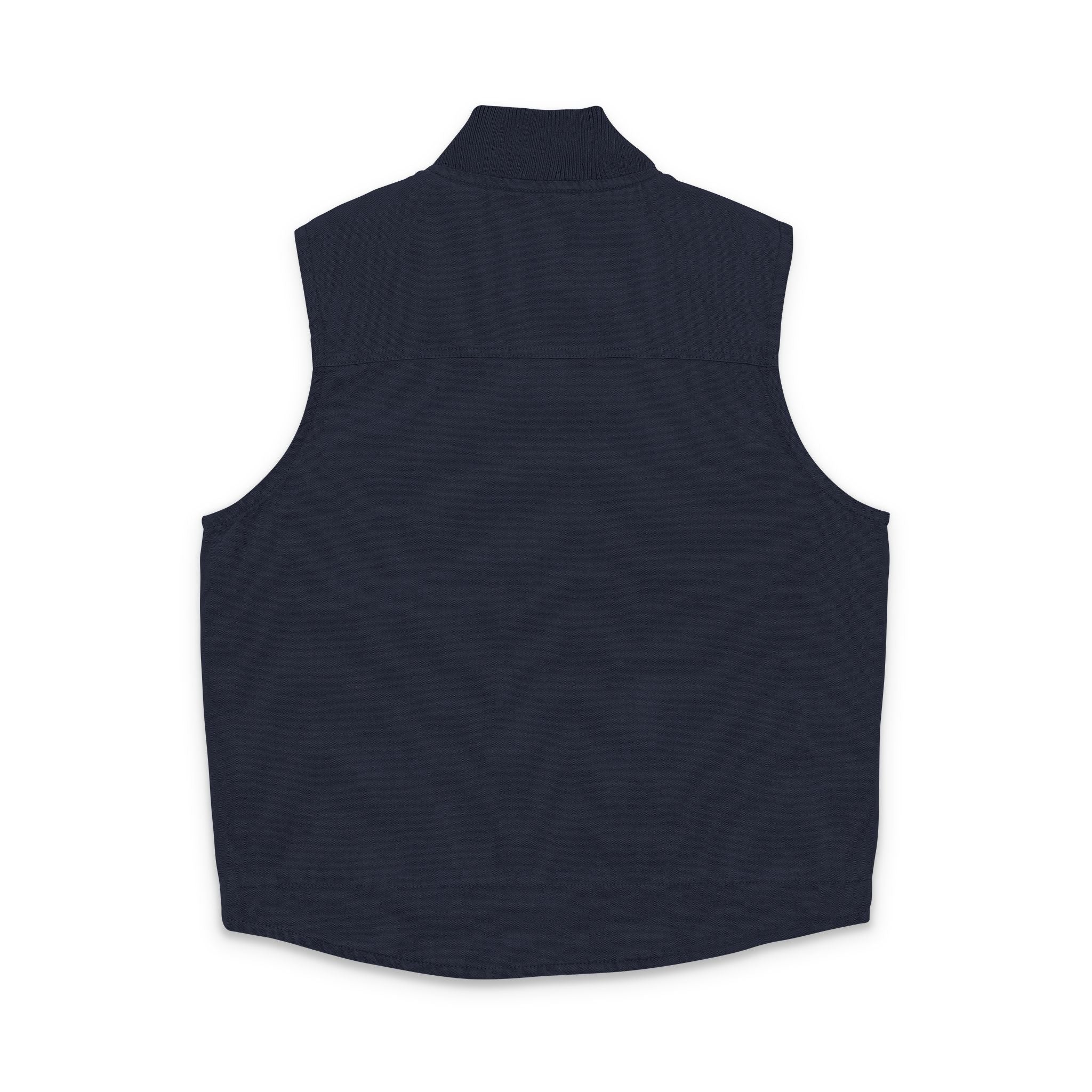 Embroidered Washed Duck Cloth Work Vest — Durable Utility Vest with Small Chest Patch