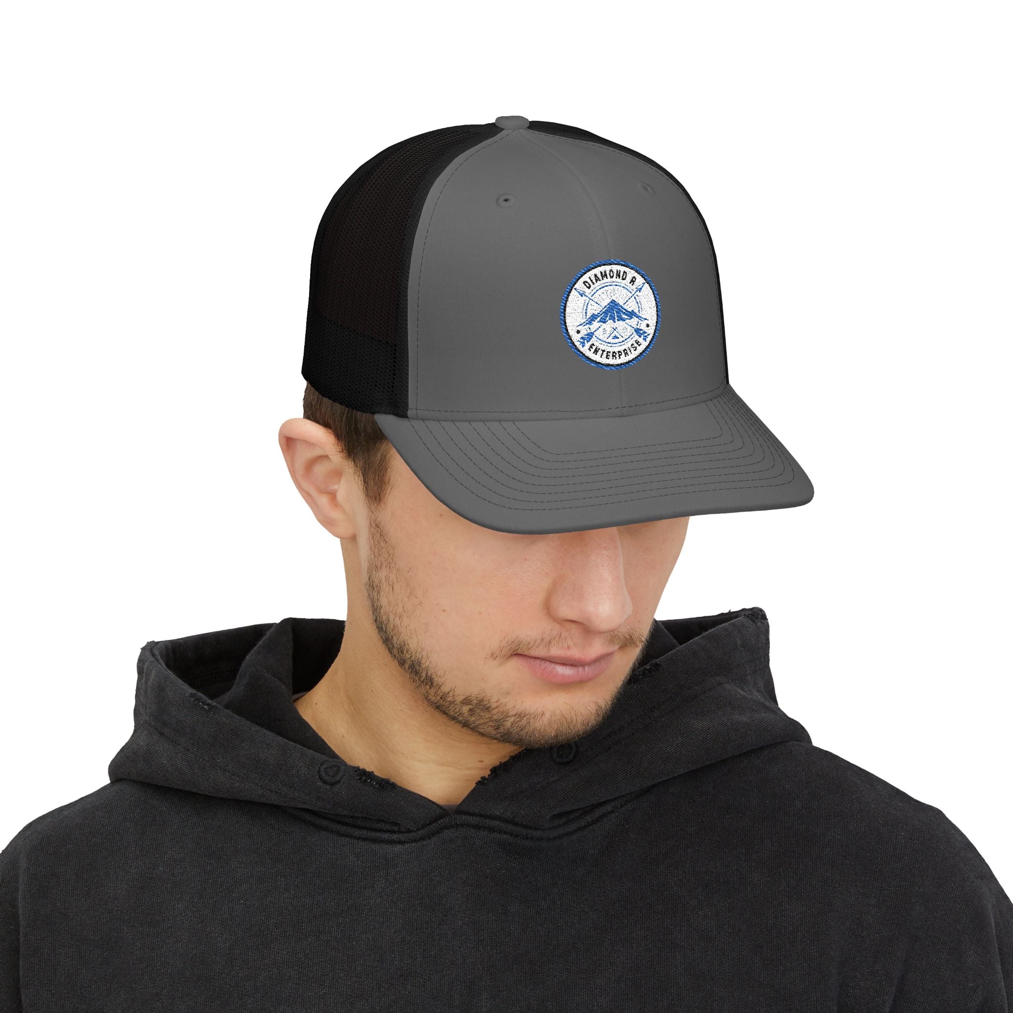Diamond R Enterprise - Embroidered Trucker Cap — Outdoor Snapback Hat