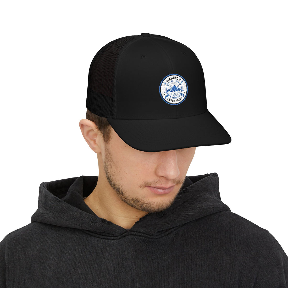 Diamond R Enterprise - Embroidered Trucker Cap — Outdoor Snapback Hat