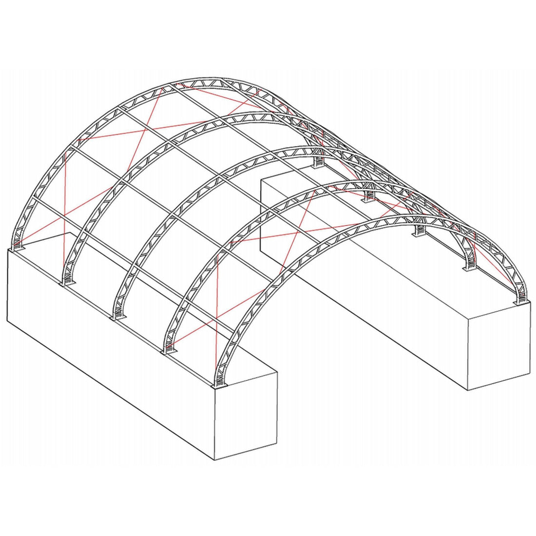 40'x40'x15' Double Truss Shipping Container Canopy Shelter