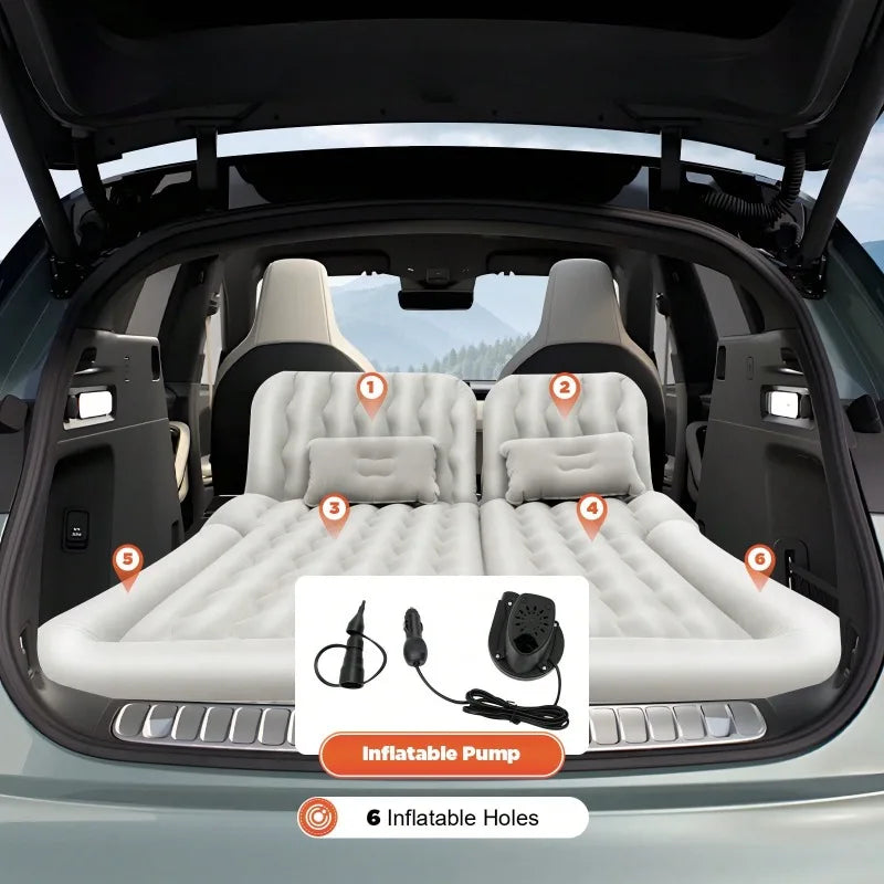 Portable Air Mattress with Pump Inflatable Car Bed SUV Back Seat Camping Travel