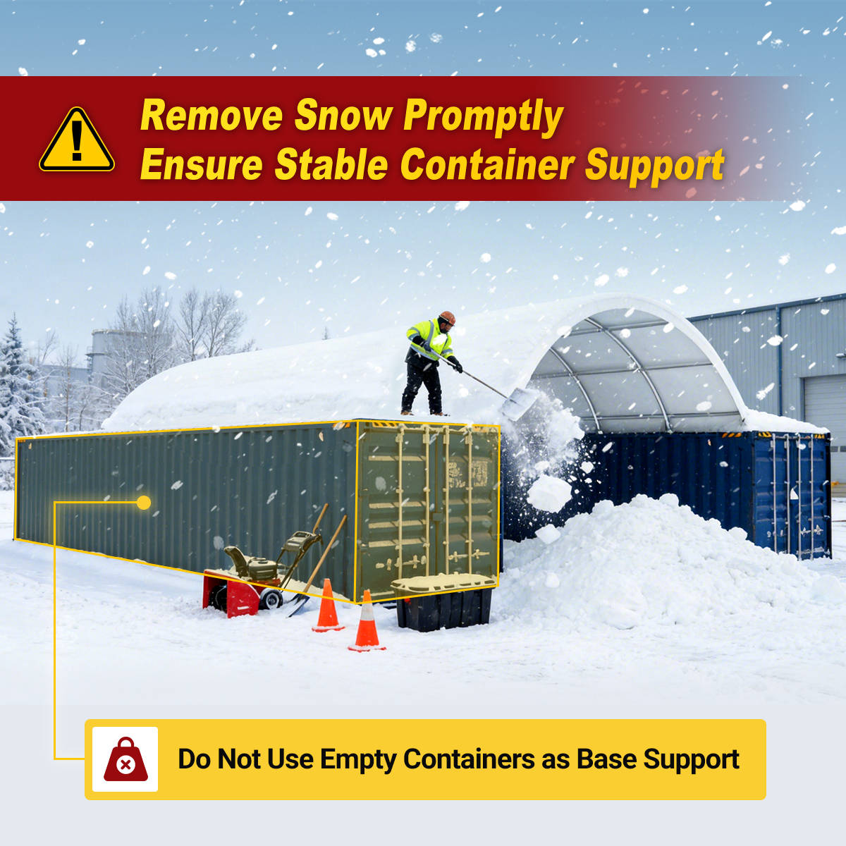 40'x40'x15' Double Truss Shipping Container Canopy Shelter