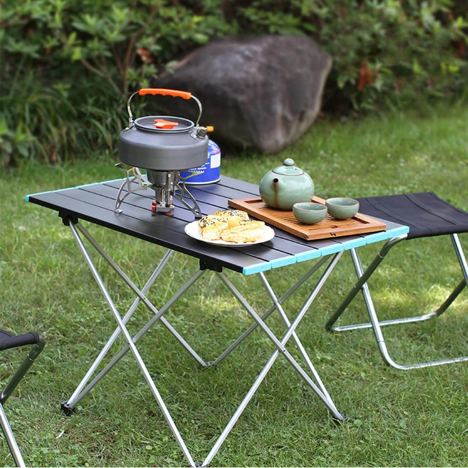 Folding Camping Table Aluminum Alloy Collapsible with Carry Bag