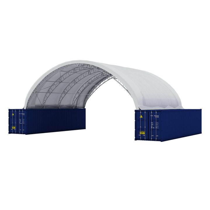 Reinforced 50'x40'x17' Double Truss Container Shelter