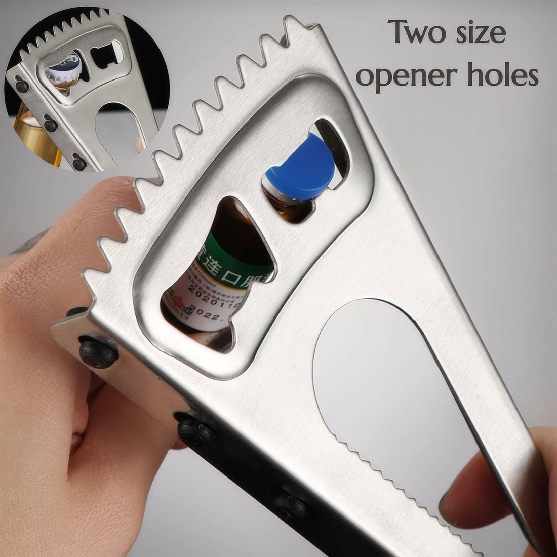 KINTEGOOD 6-in-1 Stainless Steel Bottle Opener Multi-Tool for Seniors